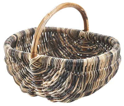 Produktbild von Kobolo Einkaufskorb Korb Rattankorb geflochten - Rattan - multicolor dunkelbraun | Marktkorb Einkaufskörbe Shopper