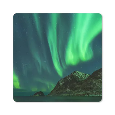 Produktbild von MuchoWow® Mauspad Mousepad Nordlichter - Sternenhimmel - Norwegen 20x20 cm - Mousepads - Maus Mat - Pad - Mausunterlage - Desk Mat - Bureauartikeln