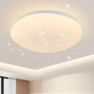 Produktbild von ZMH LED Deckenleuchte Schlafzimmer Deckenlampe Rund 25cm Sternenhimmel Warmweiße 12W 3000K Deckenbeleuchtung für Küche Büro Kinderzimmer Flur Keller