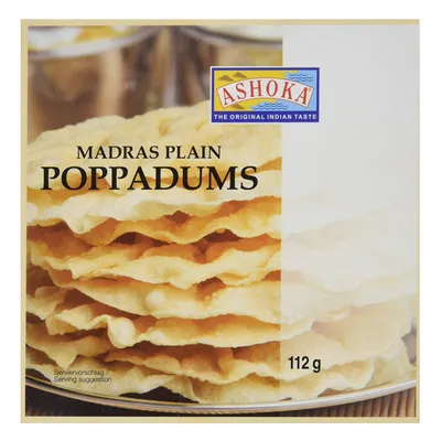 Produktbild von Poppadums Madras Glas 112g Ashoka