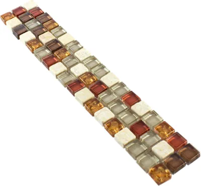 Produktbild von Glas Naturstein Bordüre Sparta Cream Bronze Gold