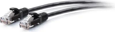 Produktbild von C2G 2,1 m Cat6a ungeschirmtes (UTP) flaches Ethernet Patchkabel mit Rastnasenschutz – schwarz, 2,13 m, Cat6a, U/UTP (UTP), RJ-45, RJ-45, Schwarz