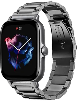 Produktbild von Strap-it Amazfit GTS 3 Titanarmband (Graphit)