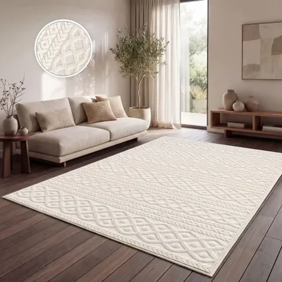 Produktbild von Paco Home Outdoor Teppich Wetterfest Balkon Wohnzimmer Einfarbig Boho Skandi Muster 120x160 cm