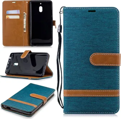 Produktbild von Tasche für Nokia 2.1 Jeans Cover Handy Schutz Hülle Case Grün