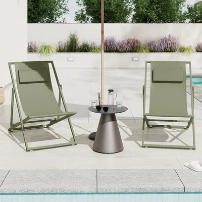 Produktbild von home24 Liegestuhl - 2er-Set - Stahl / Polyrattan
