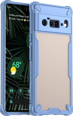 Image de Coque de protection pour Google Pixel 6A, dos mat translucide, étui TPU bleu