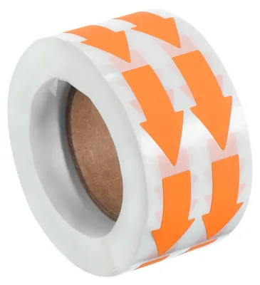 Pfeil-Sticker 30x15 mm, 1000 Stück, selbstklebend, fluoreszierend Orange