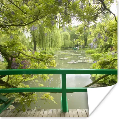 Produktbild von MuchoWow® Poster Blick auf das Wasser von der japanischen Brücke im Garten von Monet in Giverny, Frankreich 50x50 cm - Wohnzimmerdekoration