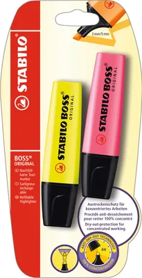 Produktbild von Textmarker - STABILO BOSS ORIGINAL - 2er Pack - gelb, pink