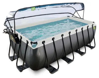 Zdjęcie produktu dla EXIT Black Leather Basen Stelażowy 400x200x122cm, Basen Naziemny, Czarny