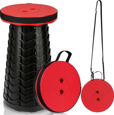 Produktbild von Tragbarer Klappstuhl Campingstuhl Blumenhocker Klapphocker Bistrostuhl，Rot