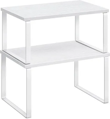 Produktbild von Famanu Küchenregal Set von 2 - Erweiterbares, stapelbares Kräuterregal in Wolkwit und Schneeweiß