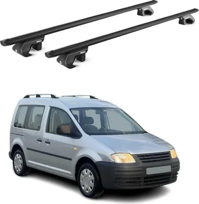 Produktbild von Dachträger Gepäckträger für VW Caddy 2003-2020 3-5 türig Alu Schwarz 2 tlg ABE