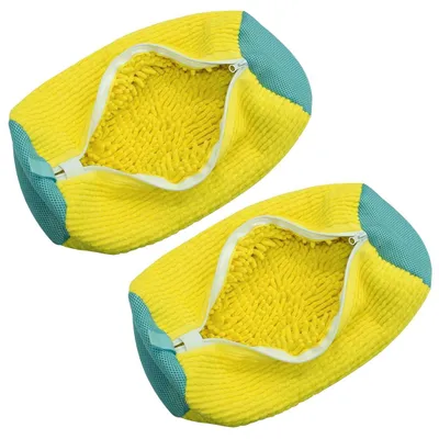 2er-Set Schuhwaschbeutel, Waschmaschinenschutznetz, gelb