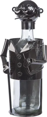Imagen del producto de Soporte para botellas "Abuelo", metal, color plateado, unidad de venta: 2, largo: 13 cm, ancho: 13 cm, alto: 29 cm. Código: 4063387650608