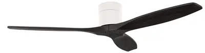 Image de Forlight - Ventilateur de plafond Stem Evo, diamètre 132 cm, moteur DC silencieux, 30 W, 6 vitesses, télécommande incluse, pour pièces de 20 à 32 m², couleur blanche, pales noires, mode été/hiver