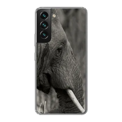 Produktbild von MuchoWow® Handyhülle Schutzhülle Hülle für Samsung Galaxy S22 Elefant - Tiere - Schwarz - Weiß Silikon Softcase Handy Hülle - Mobiltelefonhülle