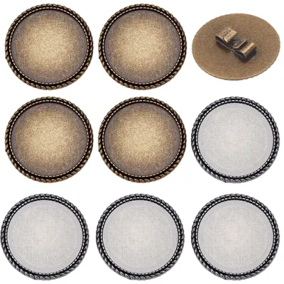 10er-Set Bolo-Krawattennadeln, rund, antik Bronze & Silber