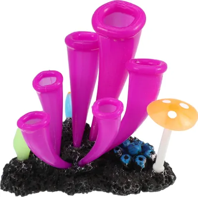Image de Aquarium Simulation Corne Corail, Silicone Fluorescent Corail Violet