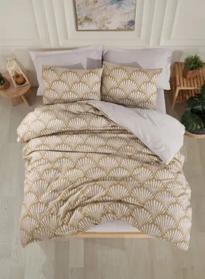 Produktbild von L'Essentiel Linge de Maison, Yelpaze - Brown, Einzel-XXL-Bettbezug-Set (DE), Braun, 65 % BAUMWOLLE / 35 % POLYESTER, 155 x 220 cm
