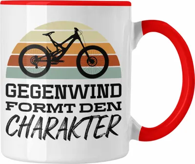 Produktbild von Trendation - Fahrrad Radfahrer Geschenk Rennrad Bike Geschenkideen Tasse Fahrradfahrer Kaffeetasse (Rot)