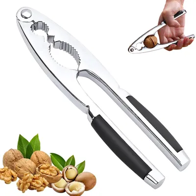 Produktbild von Nussknacker - Ergonomischer Griff aus Edelstahl - Zum Knacken von Walnüssen, Haselnüssen und Kastanien