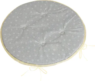 Obrázok produktu pre Hladký okrúhly sedák Adéla – priemer 40 cm – sivý, biely