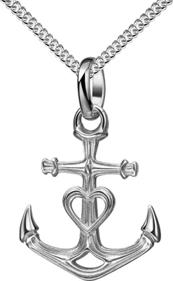 Produktbild von Silber Anker-Anhänger Maritim 925 Silber für Damen Mit Kette Länge 60 cm