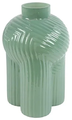 Image de Countryfield Vase en verre vert décoration moderne 30cm Vases à fleurs
