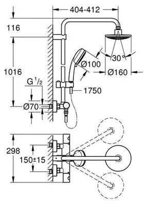 Produktbild von Grohe Tempesta Neu Cosmopolitan Duschsystem chrom - 27922000