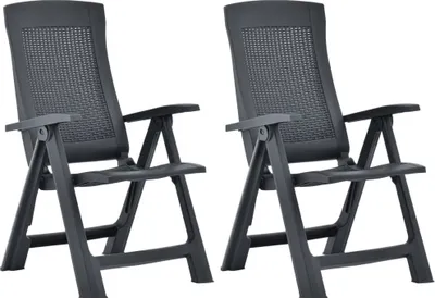 Image de Chaises inclinables de jardin lot de 2 Plastique Anthracite
