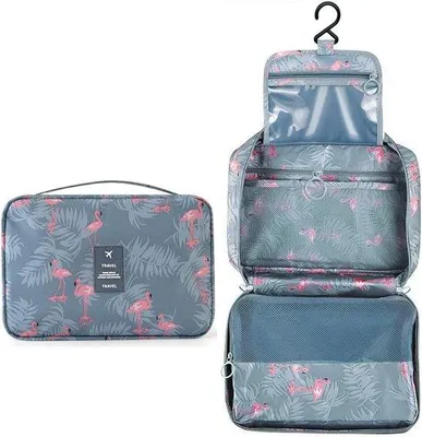Produktbild von Toilettasche für Damen und Herren - 25,5 x 17 x 8,5 cm, wasserfest, mit 4 Fächern, kompakt, aufhängbar
