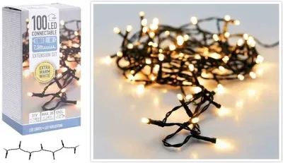 Produktbild von DecorativeLIghting Verlängerungsset für koppelbare Weihnachtsbeleuchtung - 100 LED - 7,5 m - warmweiß