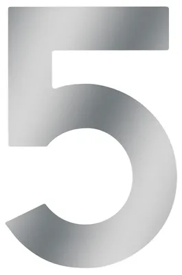 Produktbild von Metafranc Hausnummer 5 aus Edelstahl, 120 mm, 3D Design
