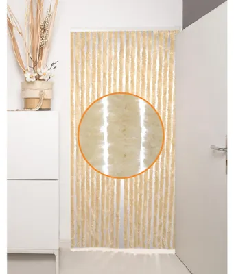 Image de Moustiquaire à rideau pour porte, dimensions 90 x 200 cm, couleur beige
