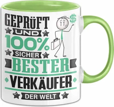 Produktbild von Verkäufer Geschenk Lustiger Spruch für Verkäufer Geschenkidee Bester Verkäufer Der Welt (Grün)