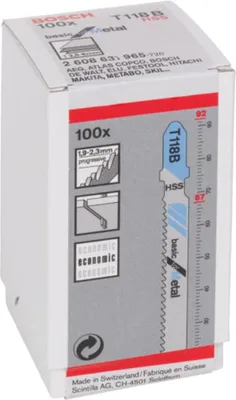 Image de Lame de scie sauteuse T 118 B Basic for Metal, pack de 100