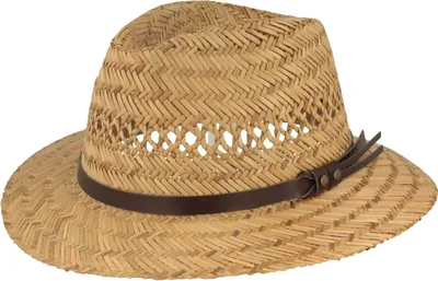 Luftiger leichter Kinder Strohhut Traveller Hut aus 100% Stroh mit Kunstleder-Garnitur von Hut-Breiter in beige