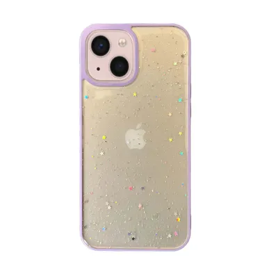 Image de Smartphonica iPhone 13 coque TPU transparente avec
  paillettes - Violet
