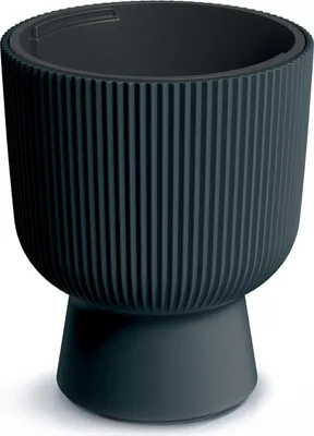 Produktbild von Prosperplast, Blumentopf, Anthrazit, 29,8 cm, MILLY, Kunststoff, mit herausnehmbarer Einlage, zylindrisch, gerippte Oberfläche, für drinnen und draußen, 18 L