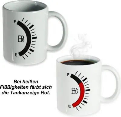Produktbild von Kaffeetasse Tankanzeige reagiert auf Wärme