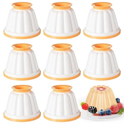 Produktbild von 8pcs Puddingformen, wiederverwendbare italienische Puddingbecher, sicher und geruchlos, leicht zu schälen und zu reinigen