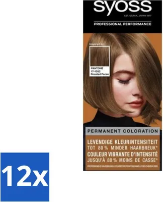 Imagen del producto de Syoss – Tinte para el cabello – Pantone 6-66, Nuez tostada – 1 tinte para el cabello – Pack ahorro – 12 unidades
