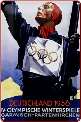 Produktbild von Blechschild Spruch 20x30cm Olympische Winterspiele 1936