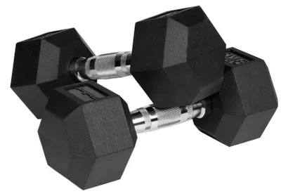 Immagine prodotto di Rebel ACTIVE Rubber-coated cast iron dumbbells 2x9 kg