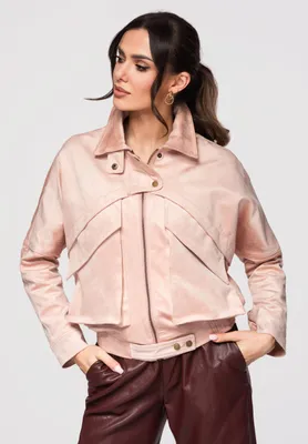 Produktbild von LARICA Damen Bomberjacke kurz elastisch Übergangsjacke OW-JAFL-0122 rose S/M