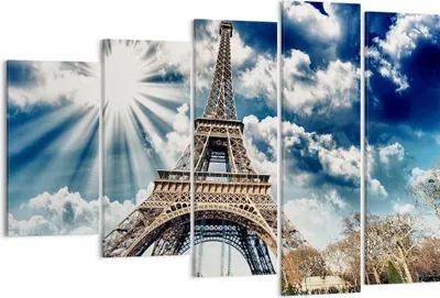 Produktbild von Bild auf Leinwand - Leinwandbild - Architektur gebäude stadt eiffel - 150x100cm - Wand Bild - Wanddeko - Leinwanddruck - Bilder - Kunstdruck - Leinwand bilder - Wandkunst - EG150x100-2435