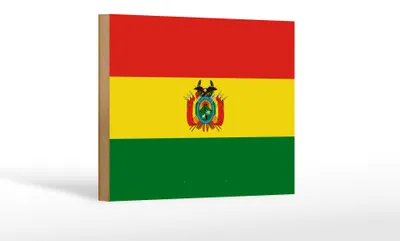 Produktbild von Holzschild Flagge Boliviens 18x12cm Flag of Bolivia