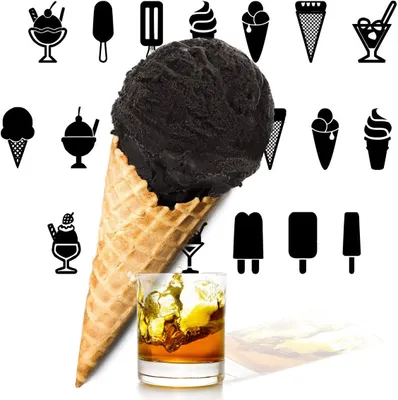 Immagine prodotto di Rum Black Polvere di gelato a basso contenuto di carboidrati Vegan Senza zucchero e senza lattosio 333 g